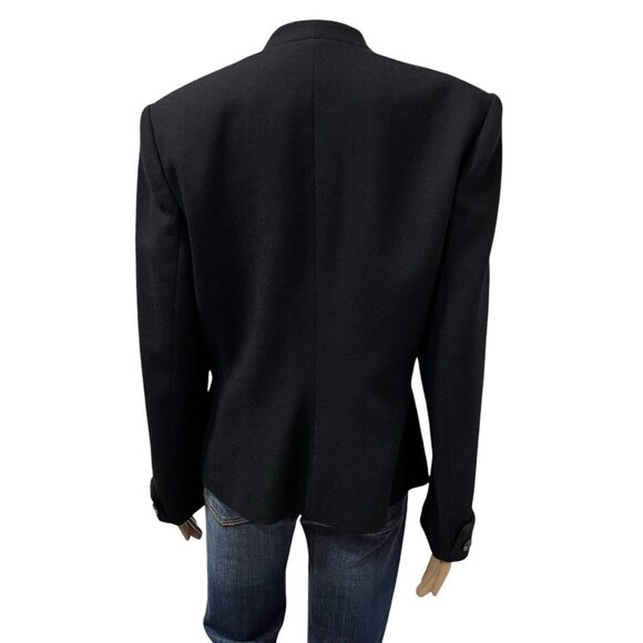 Valerie Stevens Women Wool Blazer Jacket Size 10 Black Buttons - Picture 2 of 10
